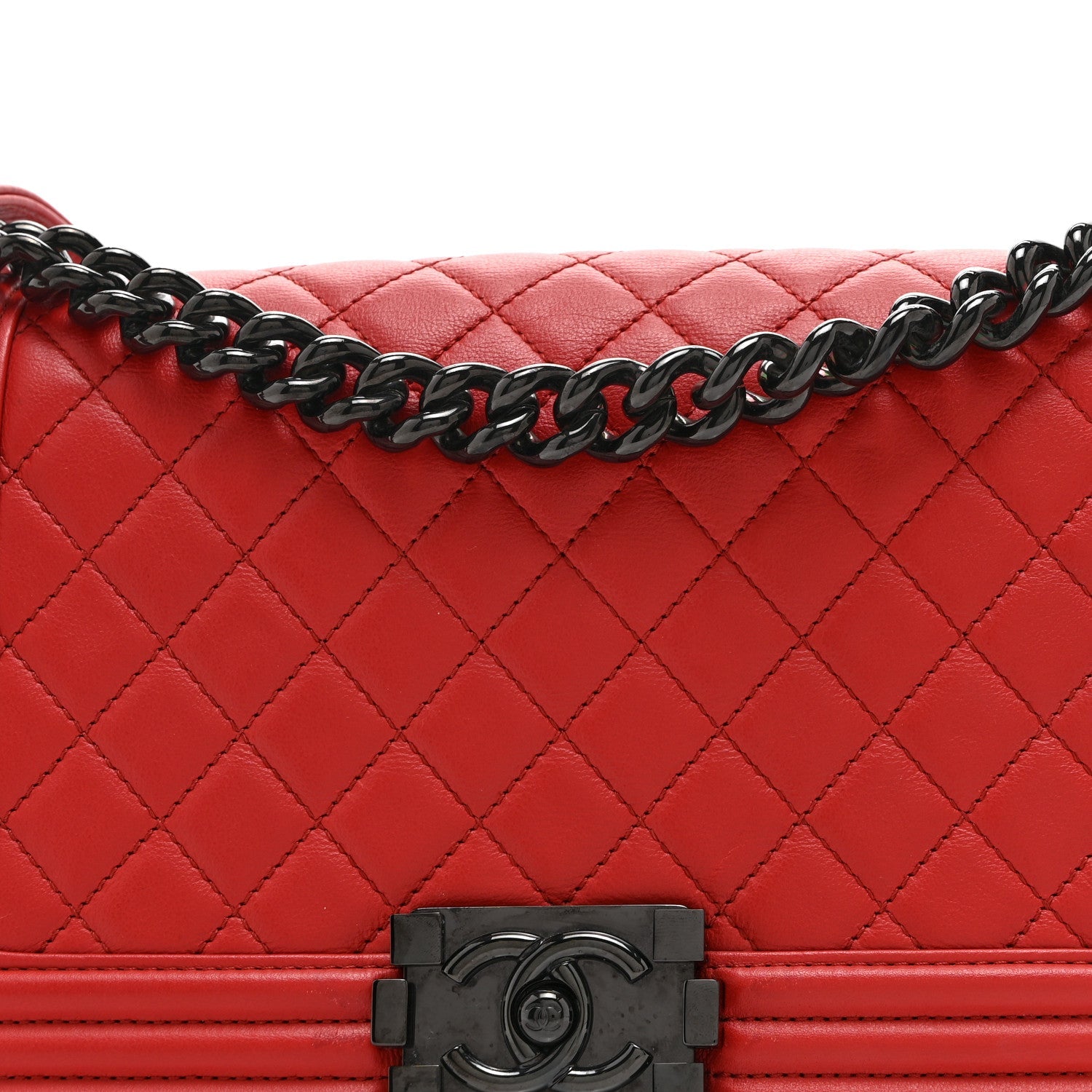 Chanel Calfskin Quilted Medium Boy Flap Red