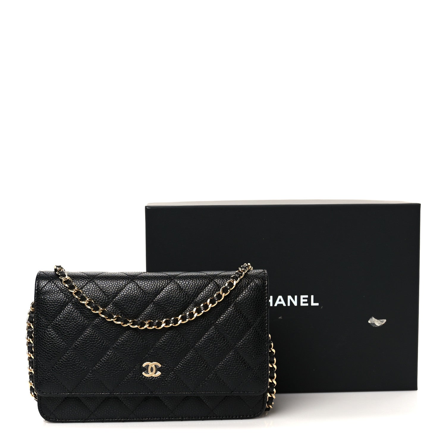 Chanel Caviar Quilted Wallet on Chain WOC Black