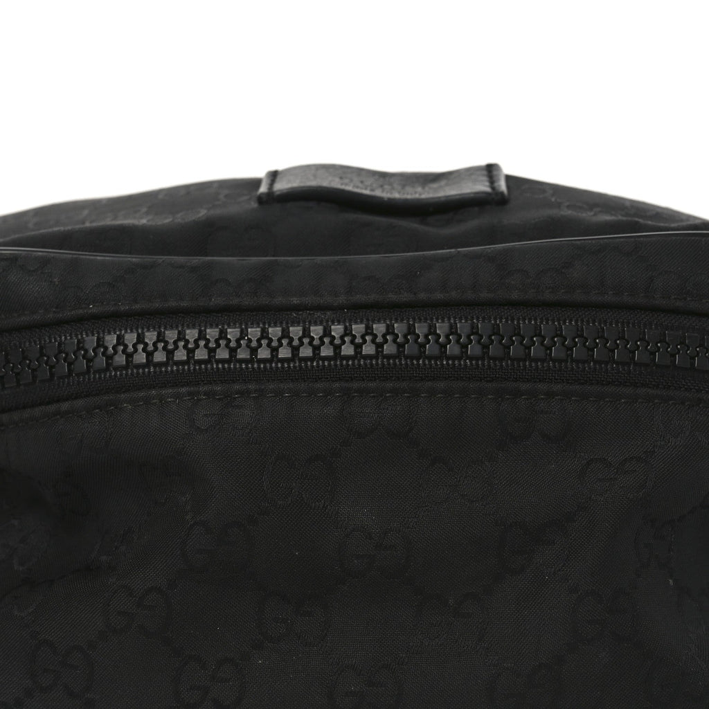 Gucci Nylon Monogram Fanny Pack Belt Bag Black