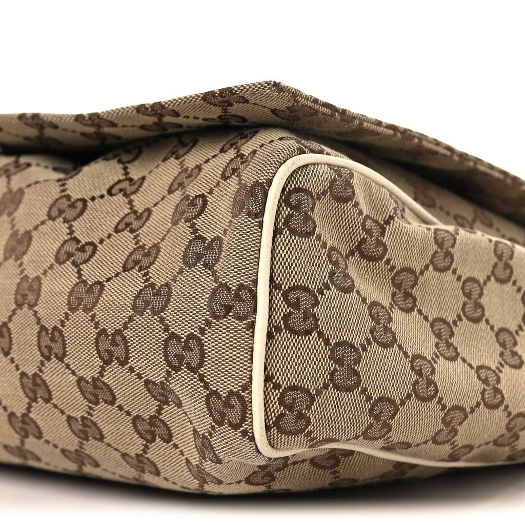 Gucci GG Monogram Medium Flap Messenger Bag Beige
