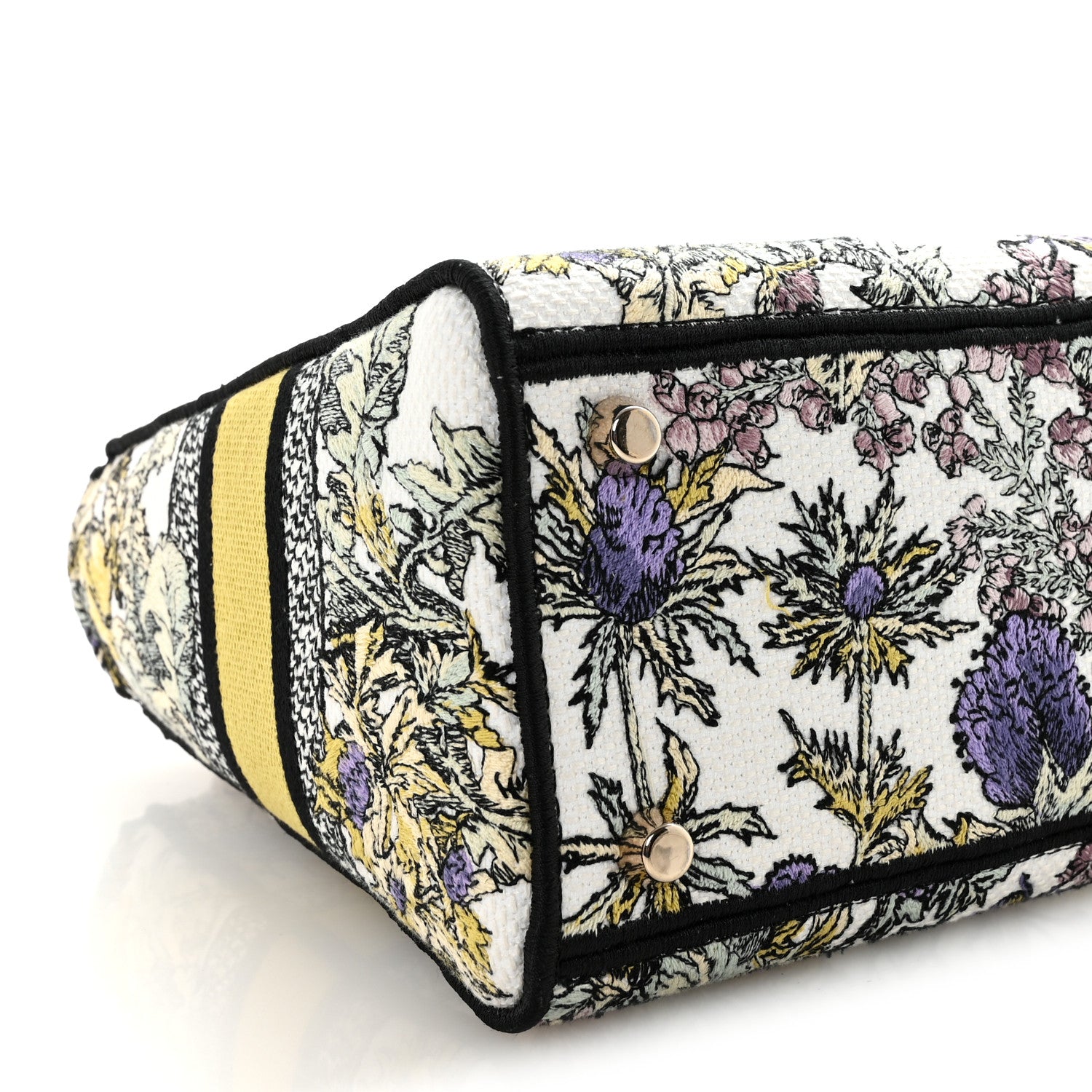 Christian Dior Canvas Embroidered Chardons Toile De Jouy Medium Lady D-Lite Latte Multicolor