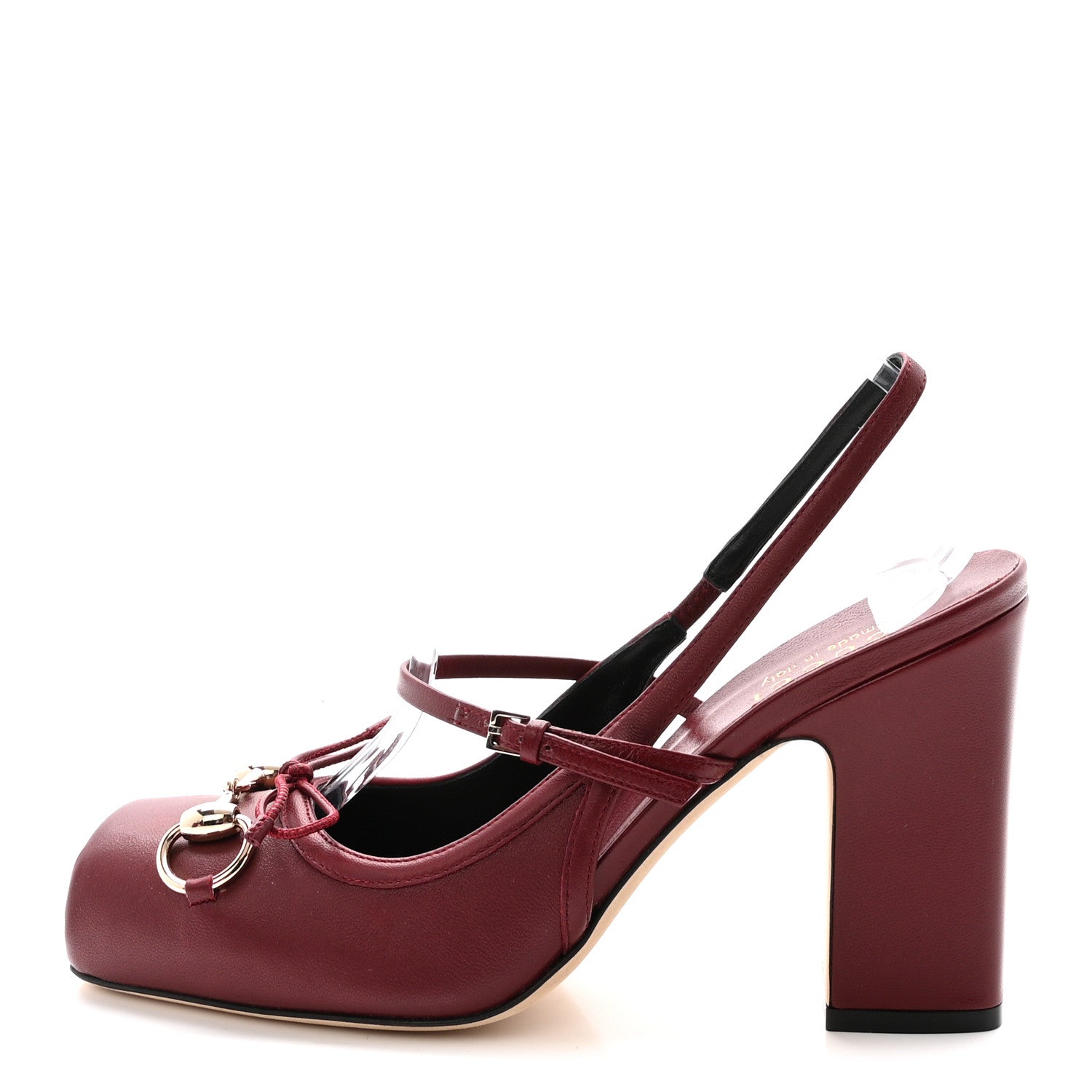 Gucci Nappa Charlotte Horsebit Ballet Mary Jane Pumps 38 Rosso Ancora Red