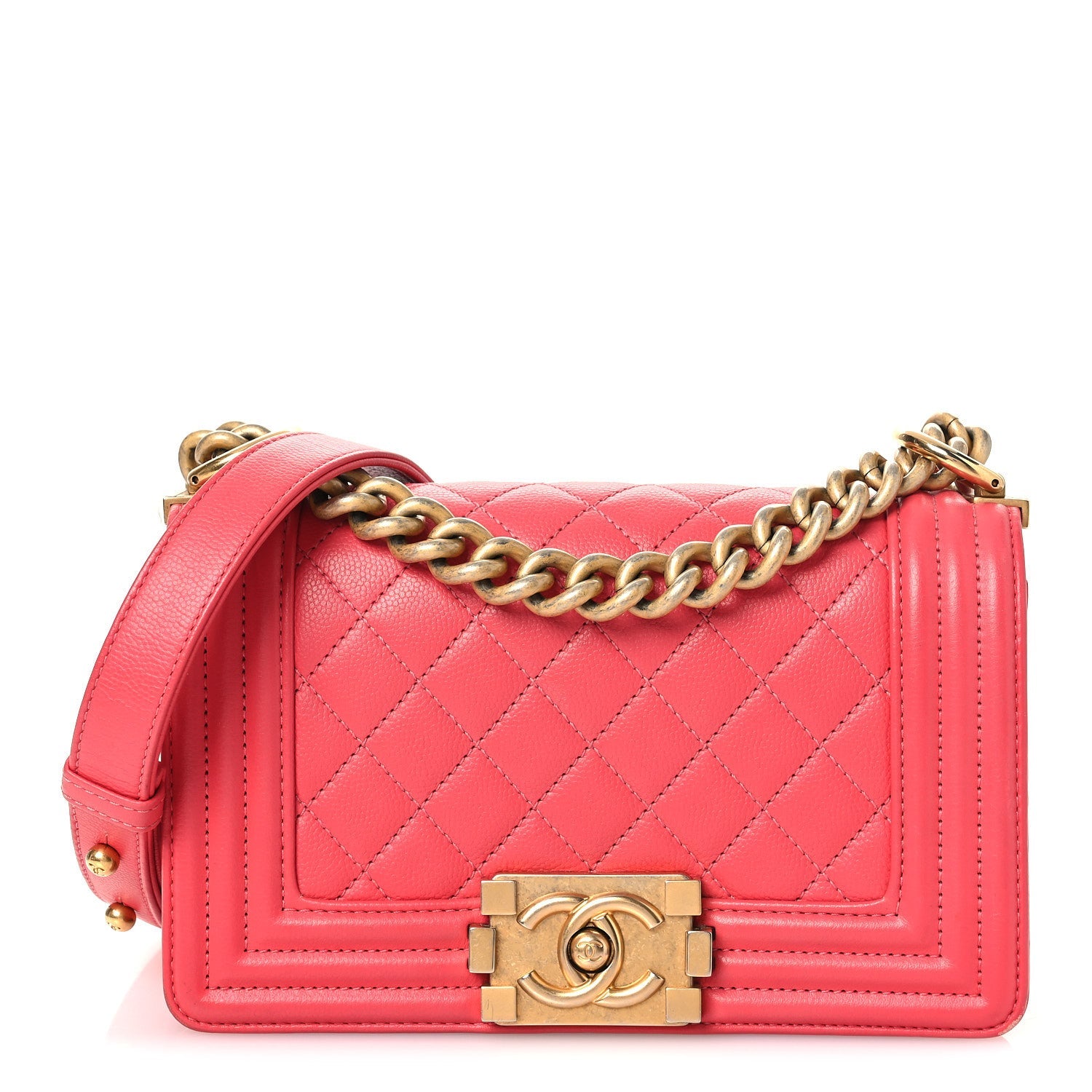 Chanel Caviar Quilted Small Boy Flap Pink
