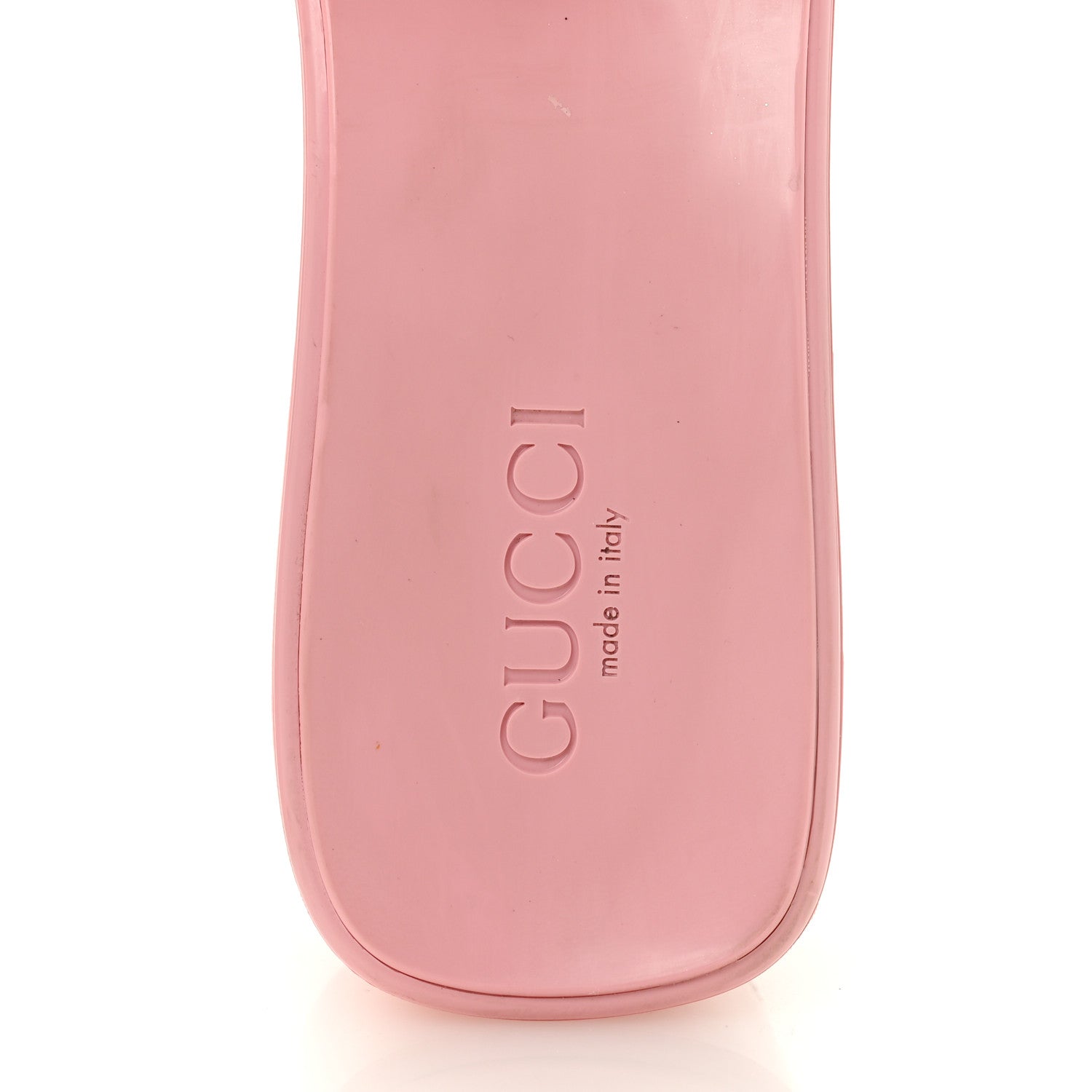 Gucci Rubber Gucci Logo Womens Platform 20/60mm Slide Sandals 41 Wild Rose