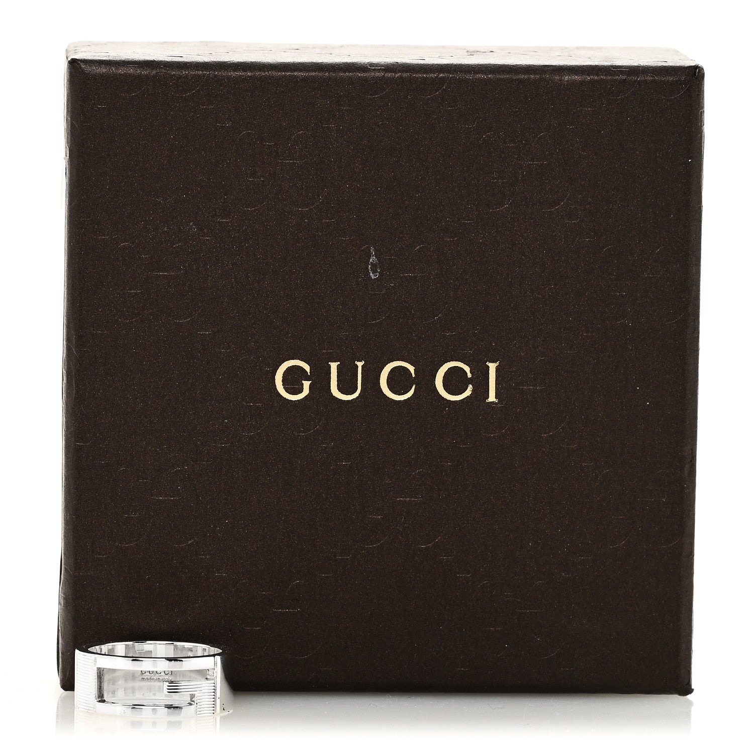 Gucci Sterling Silver G Cutout Ring 56 7.5