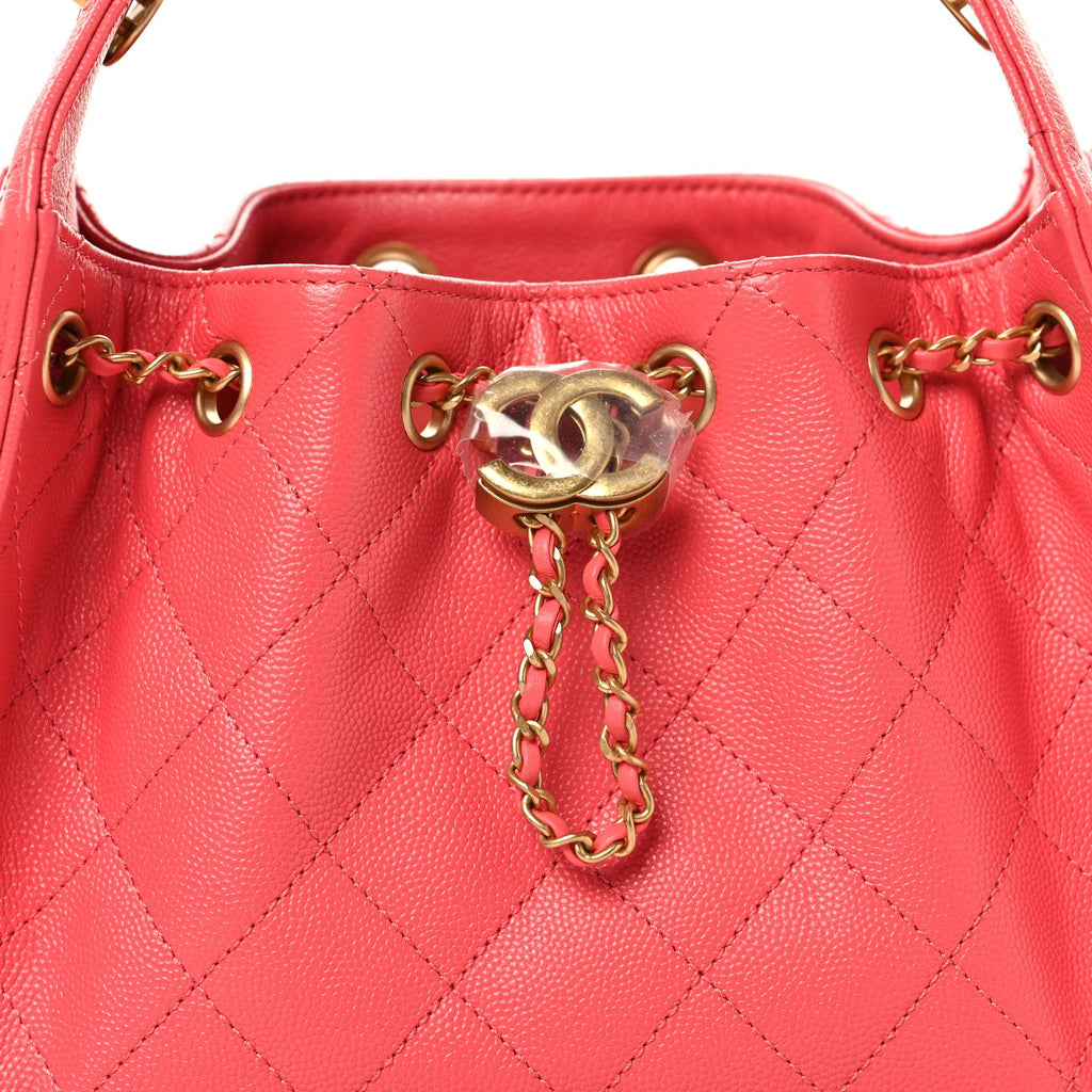 Chanel Caviar Quilted Mini Chanel 25 Handbag Coral