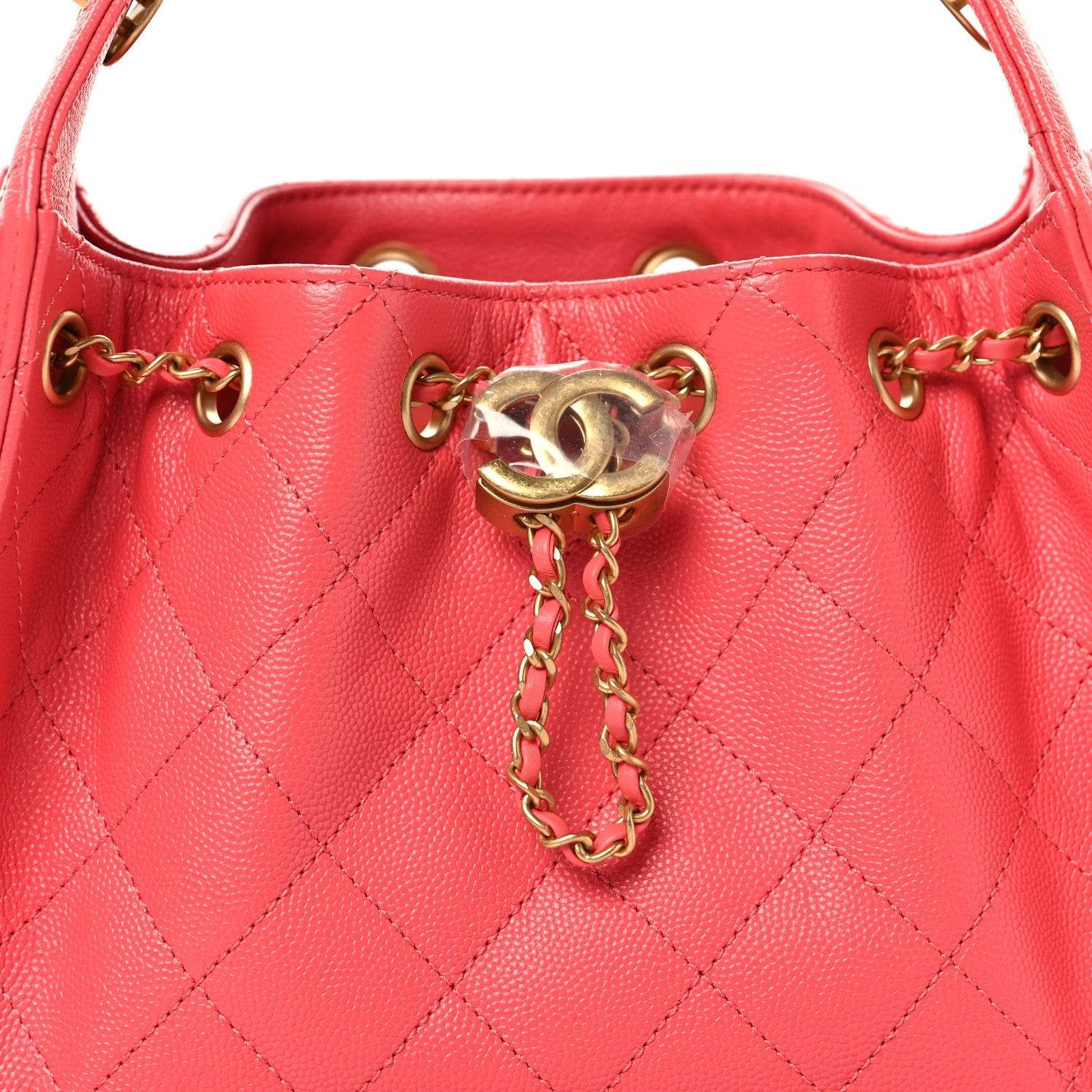 Chanel Caviar Quilted Mini Chanel 25 Handbag Coral