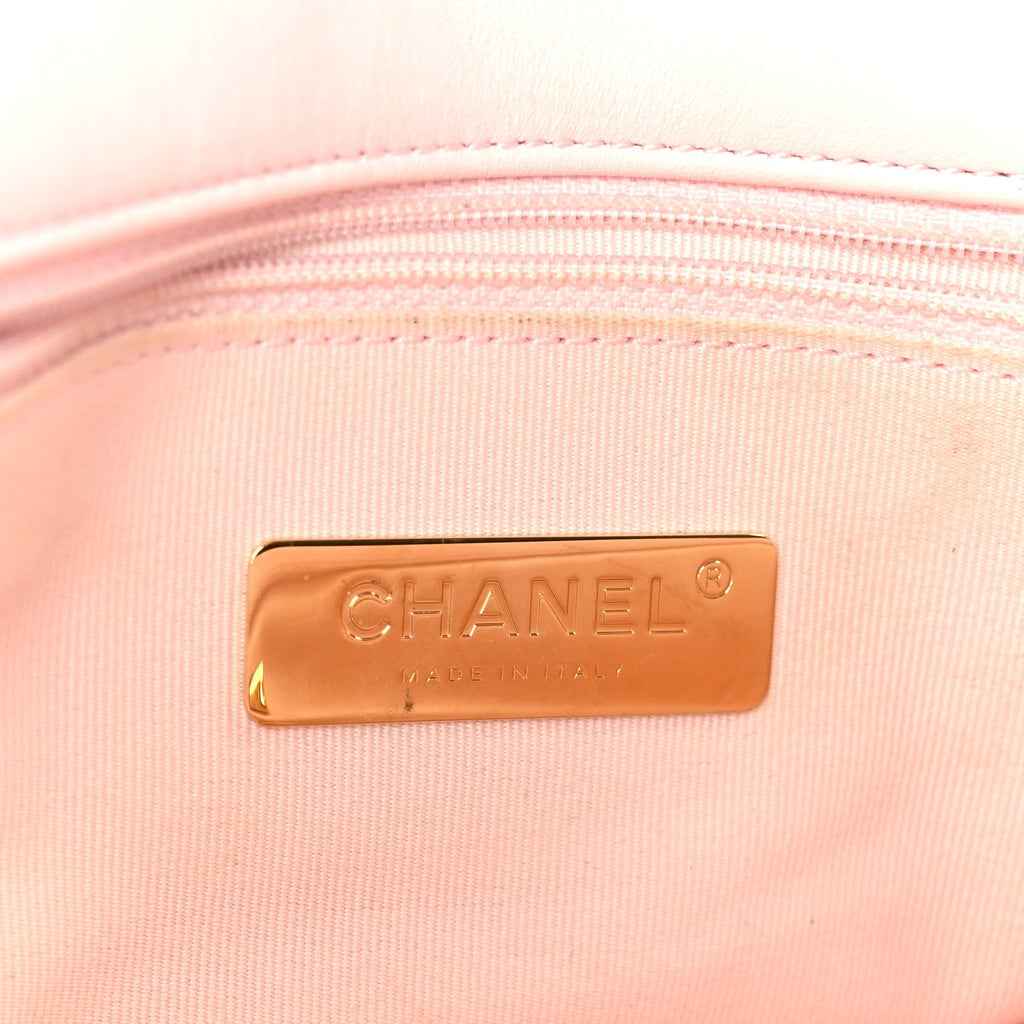 Chanel Lambskin Quilted Medium Chanel 19 Flap Light Pink