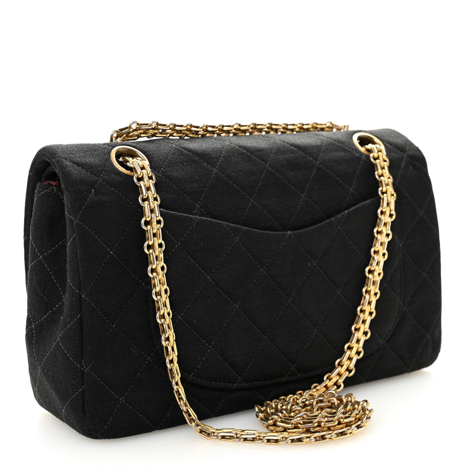 Chanel Jersey Quilted Small Double Flap Black