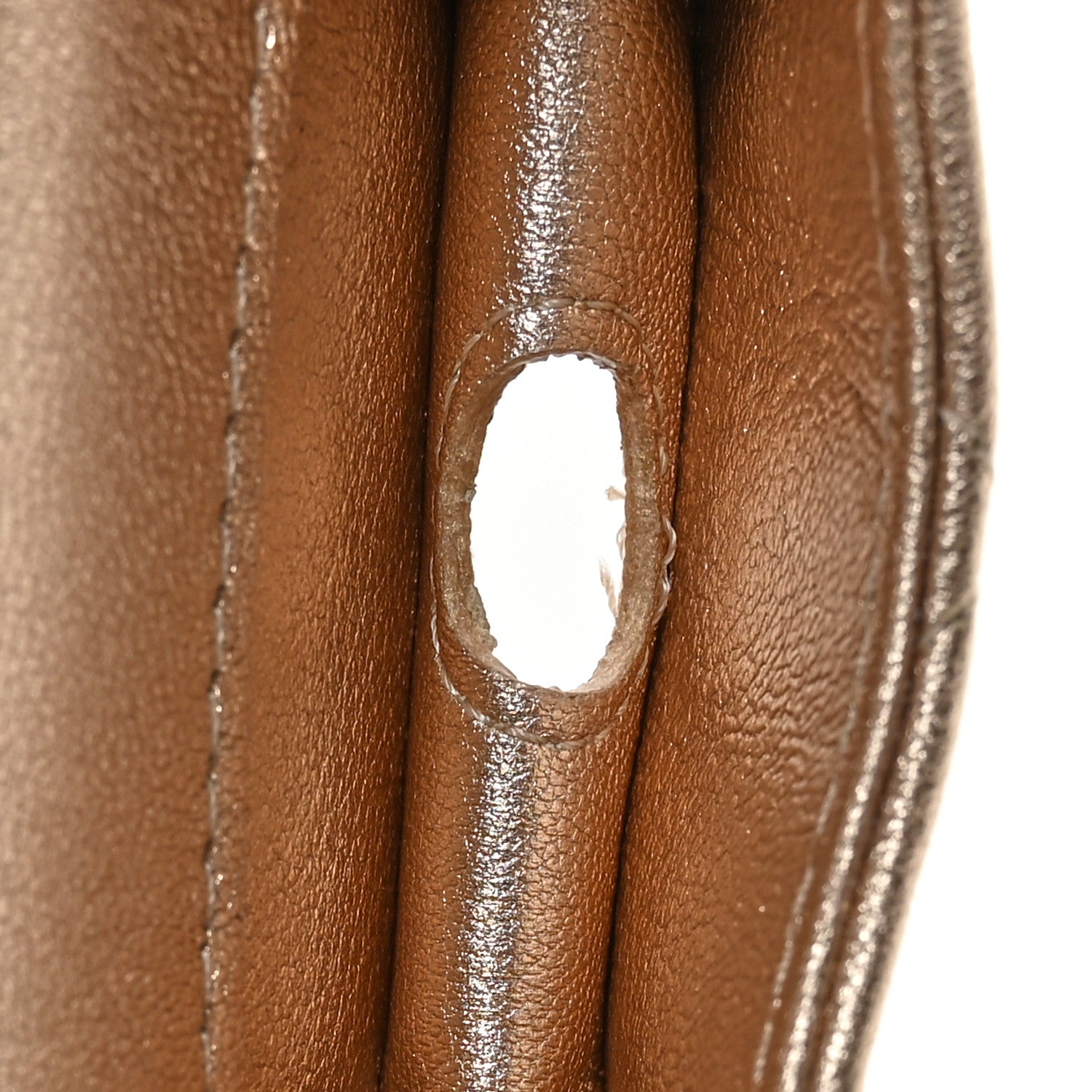 Metallic Lambskin Quilted Round Clip On Coin Purse Airpods Case Gold