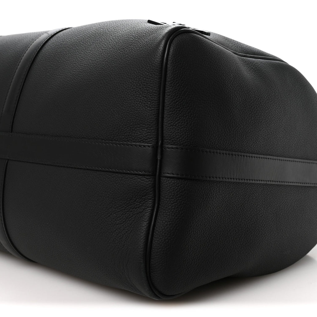 Louis Vuitton Grained Calfskin Aerogram Keepall Bandouliere 50 Black