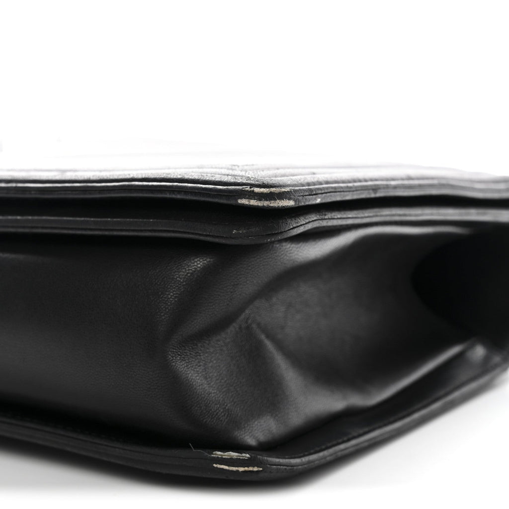 Chanel Calfskin Chevron Quilted New Medium Boy Flap Black