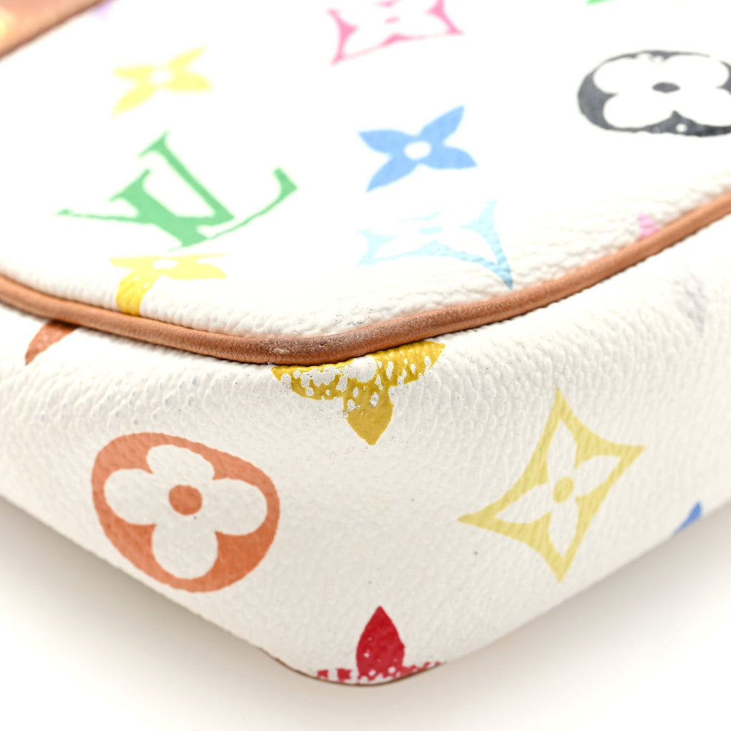 Louis Vuitton Monogram Multicolor Pochette Accessories White
