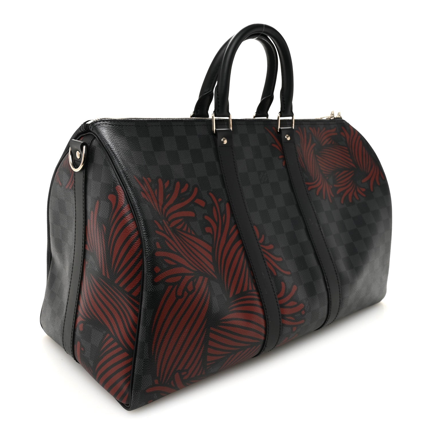 Louis Vuitton Damier Graphite Rope Keepall Bandouliere 45 Red