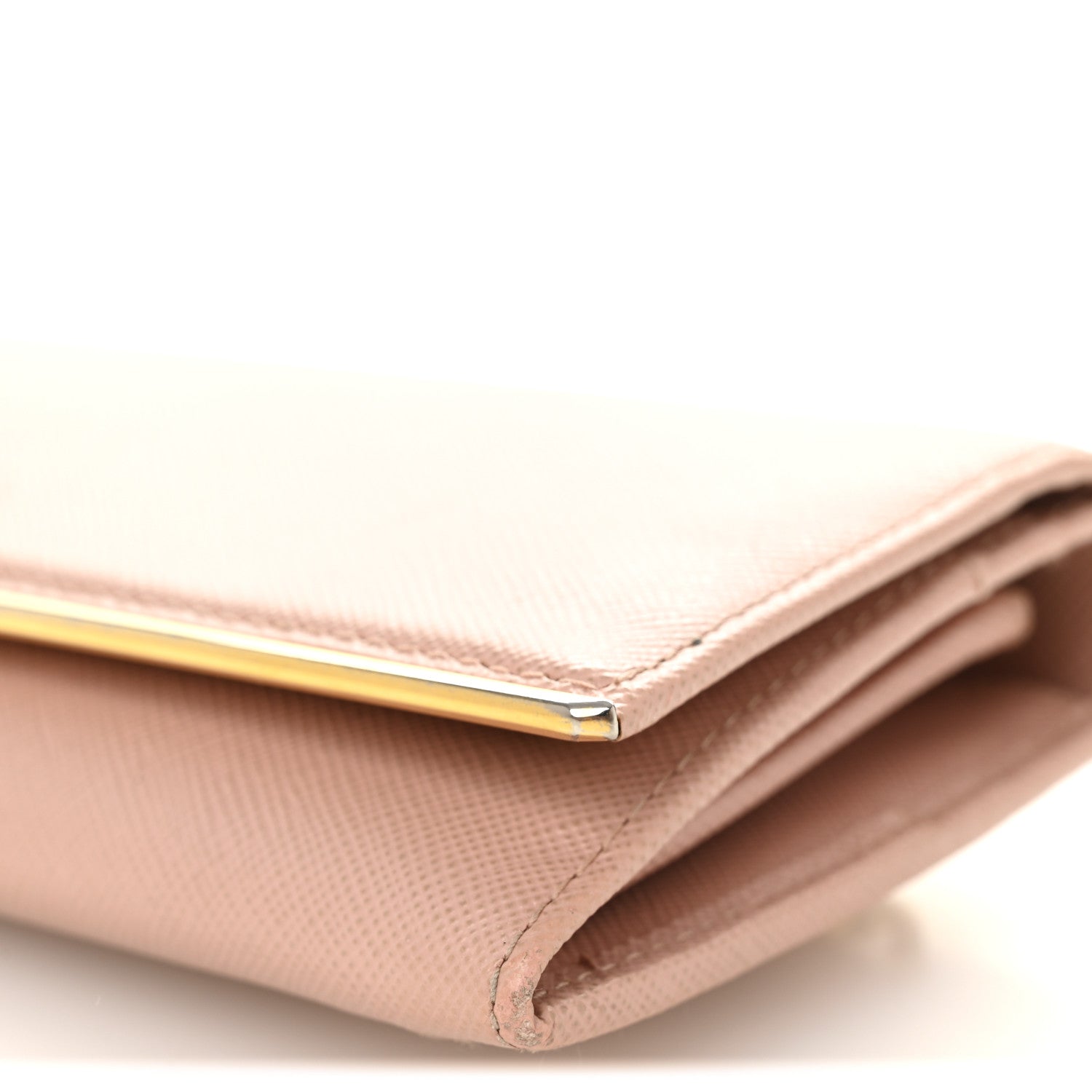 Prada Saffiano Metal Bar Continental Flap Wallet Orchidea