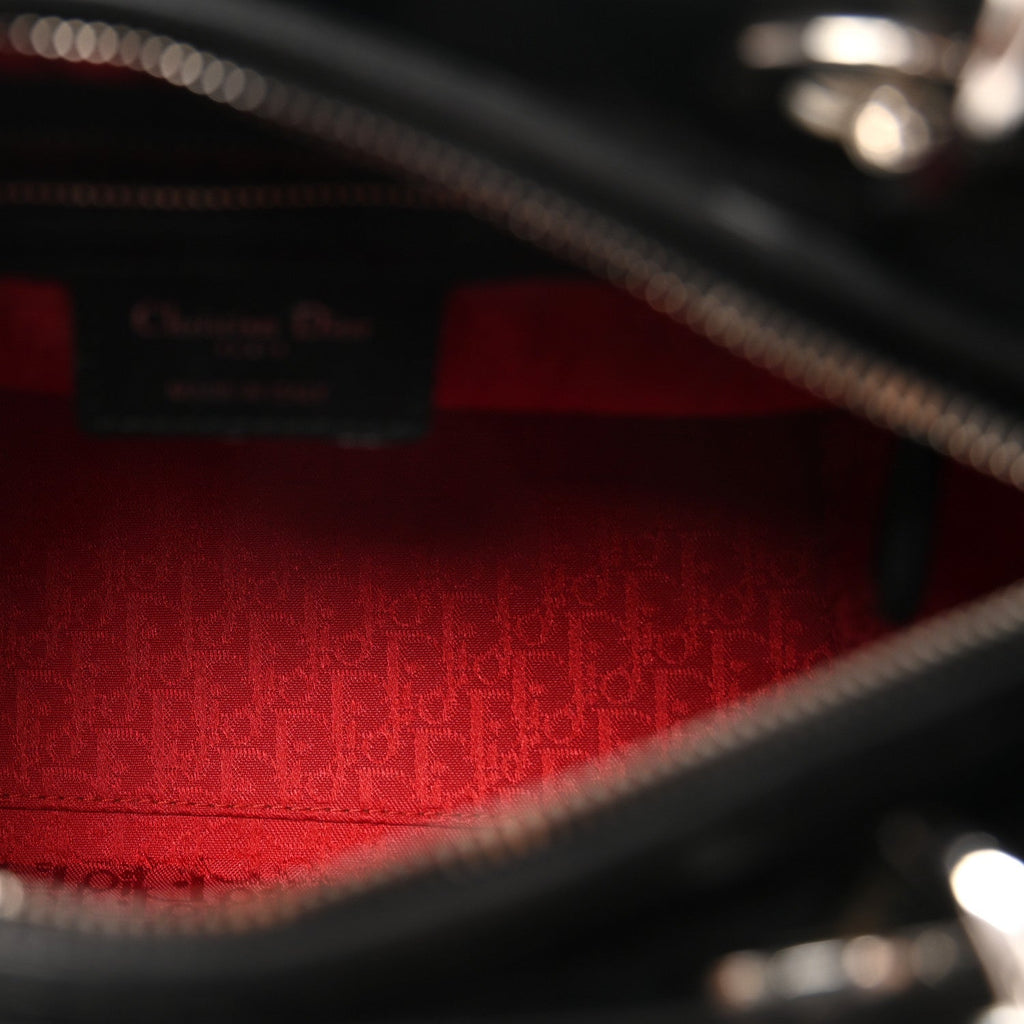 Christian Dior Lambskin Cannage Medium Lady Dior Black
