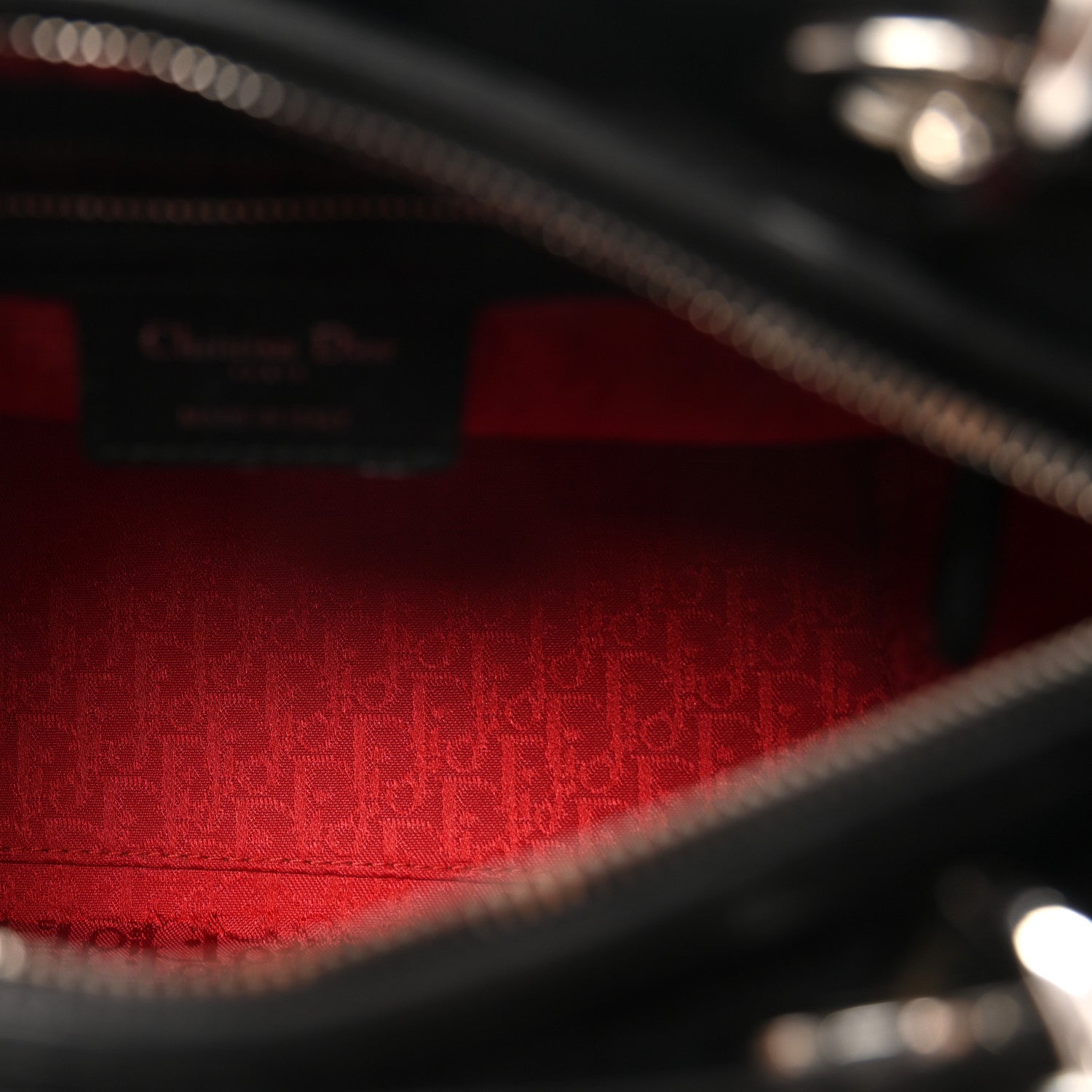 Christian Dior Lambskin Cannage Medium Lady Dior Black