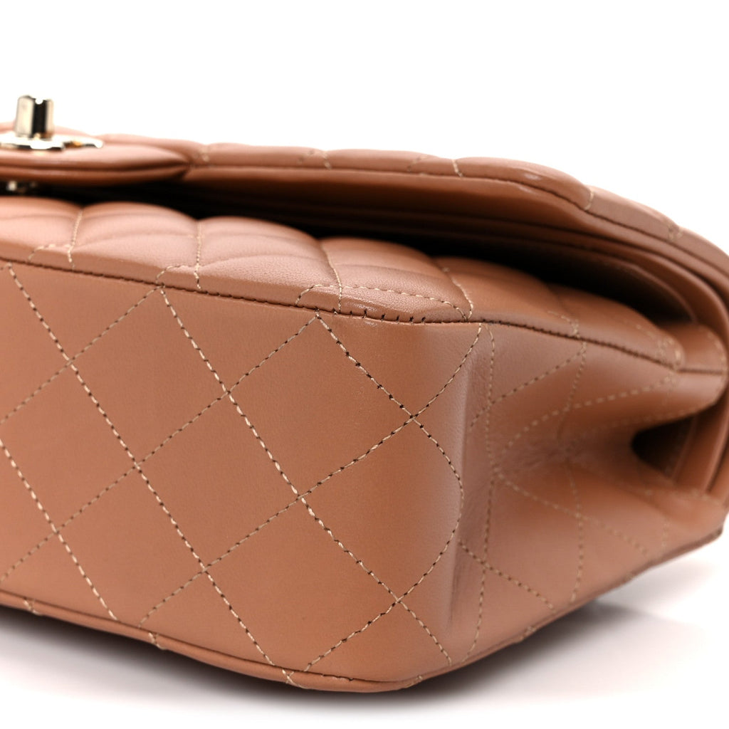 Chanel Lambskin Quilted Medium Double Flap Brown