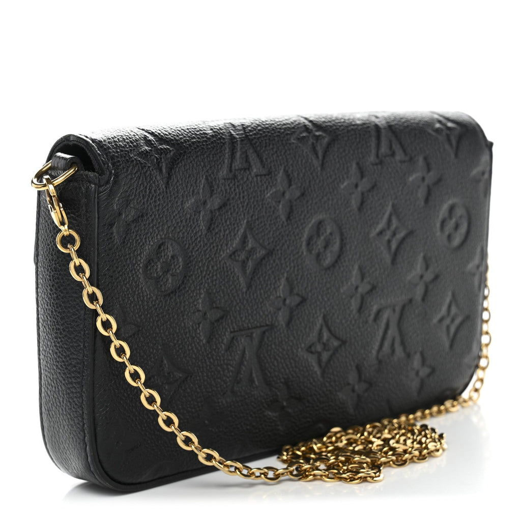 Louis Vuitton Empreinte Pochette Felicie Chain Wallet Black
