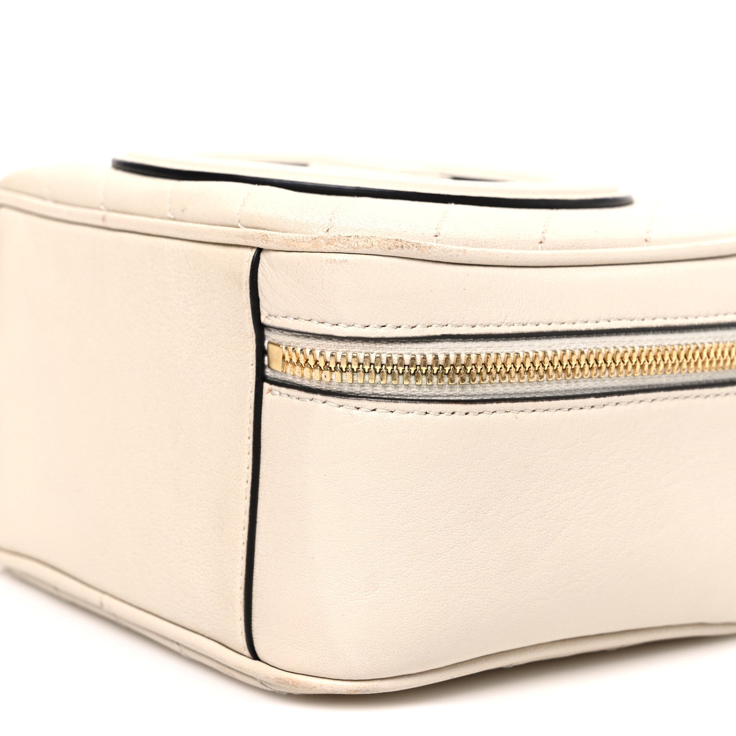 Gucci Sakai Be Green Calfskin Diagonal Stitched Blondie Top Handle Bag Mystic White