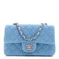Chanel Denim Quilted Mini Rectangular Flap Blue