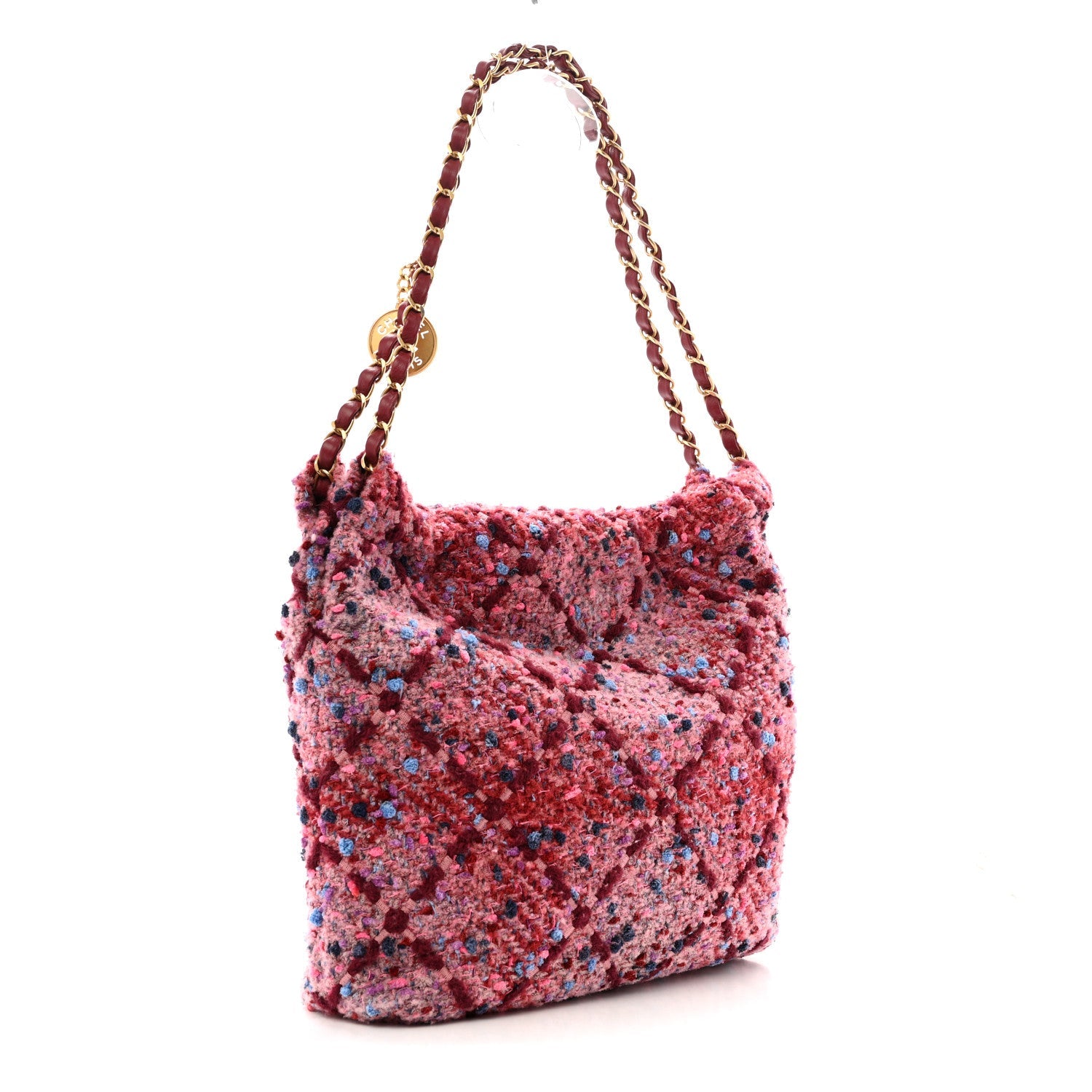 Chanel Tweed Quilted Chanel 22 Pink Burgundy