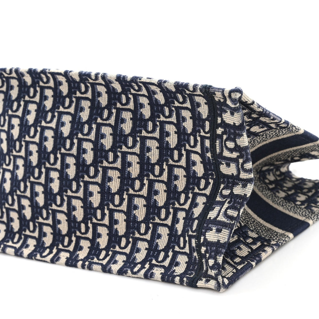 Christian Dior Oblique Medium Book Tote Blue Multicolor