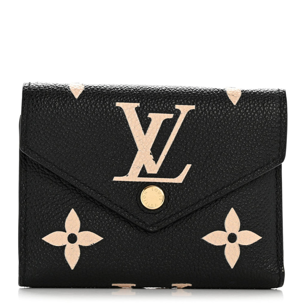 Louis Vuitton Empreinte Monogram Giant Victorine Wallet Black Beige