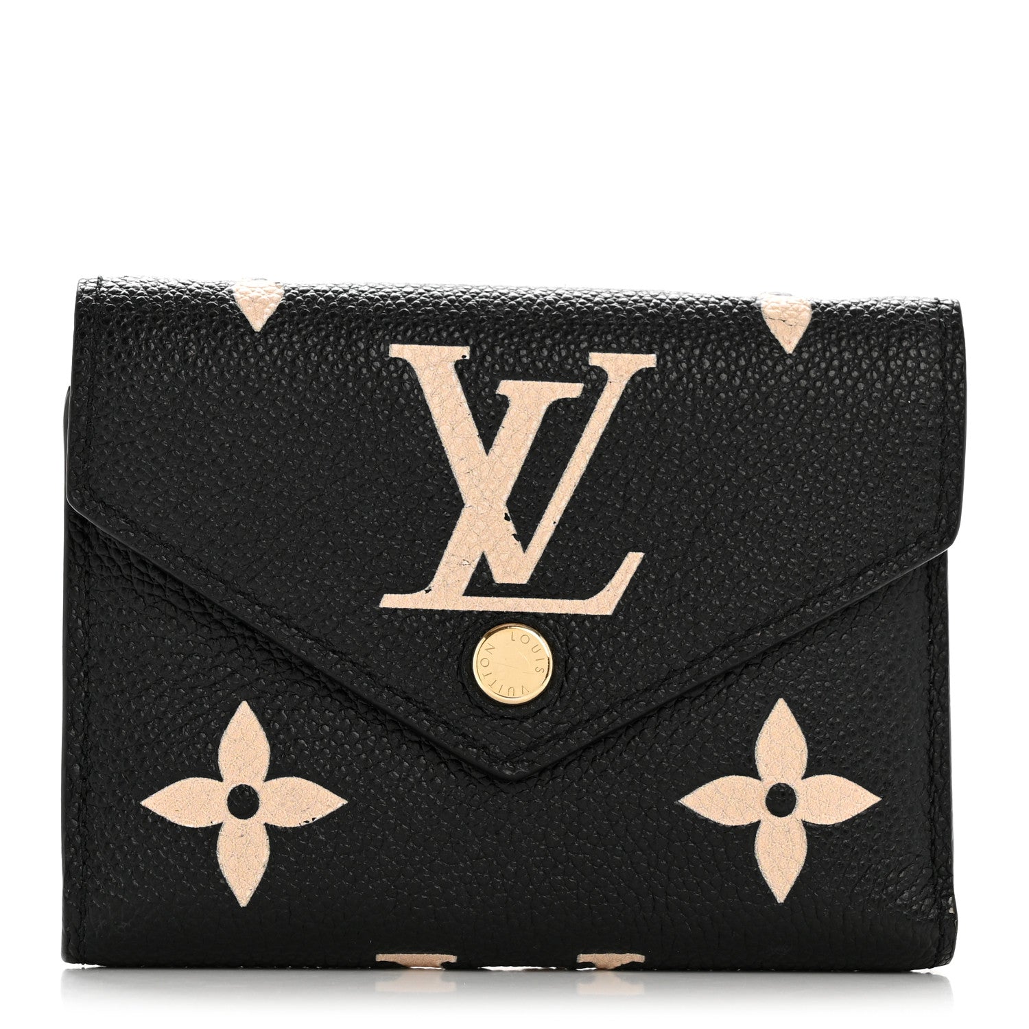 Louis Vuitton Empreinte Monogram Giant Victorine Wallet Black Beige