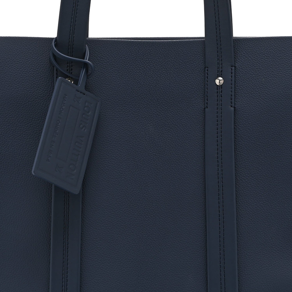 Louis Vuitton Grained Calfskin LV Aerogram Tote Navy
