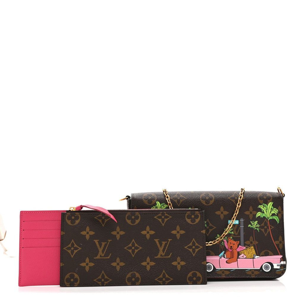 Louis Vuitton Monogram 2021 Christmas Animation Hollywood Pochette Felicie Chain Wallet Fuchsia