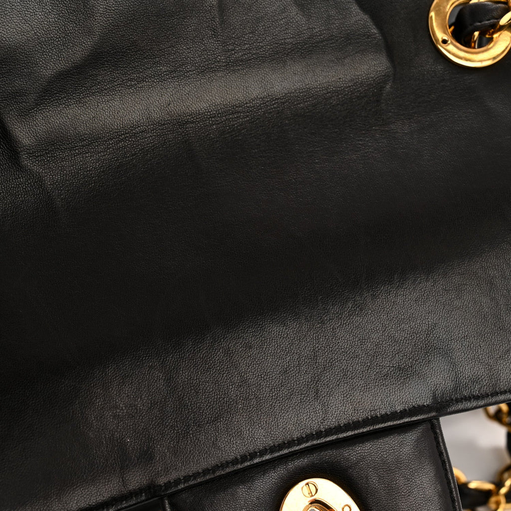 Chanel Lambskin Quilted XL Jumbo Single Flap Black