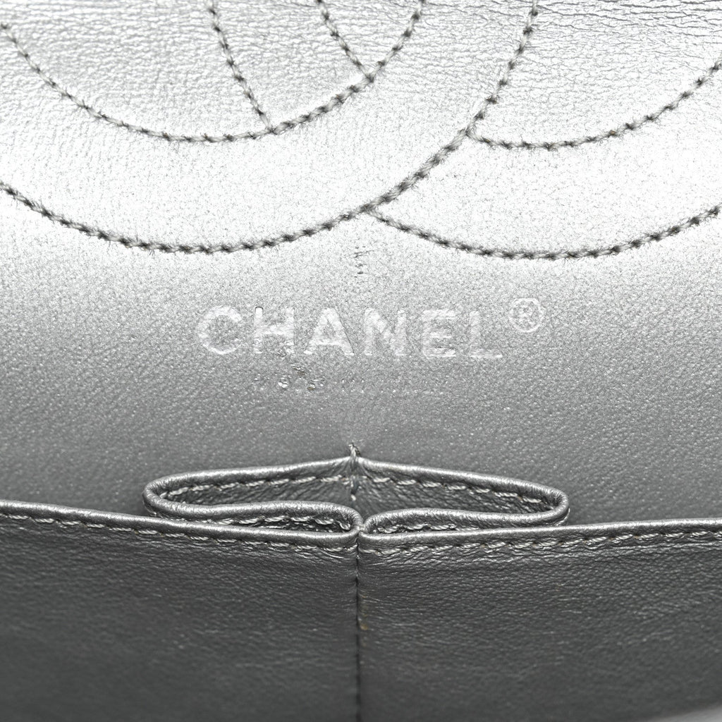 Chanel Metallic Aged Calfskin Quilted 2.55 Reissue 226 Flap Silver