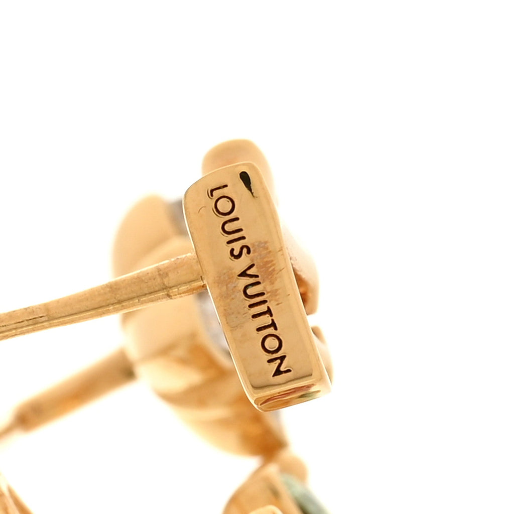 Louis Vuitton Metal Crystal Loulougram Earrings Multicolor