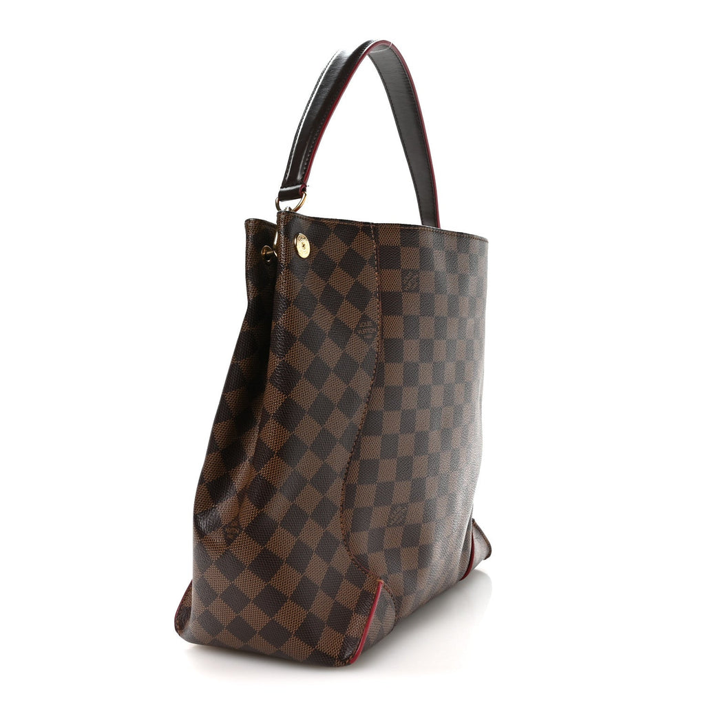 Louis Vuitton Damier Ebene Caissa Hobo Cherry