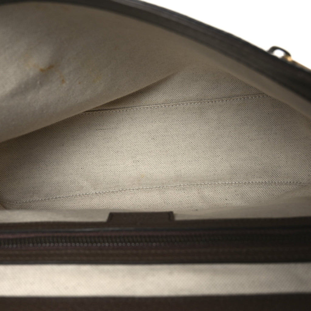 Gucci Tender GG Supreme Monogram Textured Dollar Calfskin Ophidia Messenger Bag Beige Ebony Dark Brown