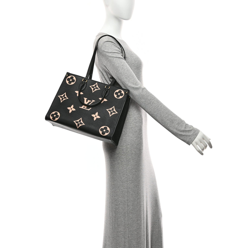 Louis Vuitton Empreinte Monogram Giant Onthego MM Black Beige