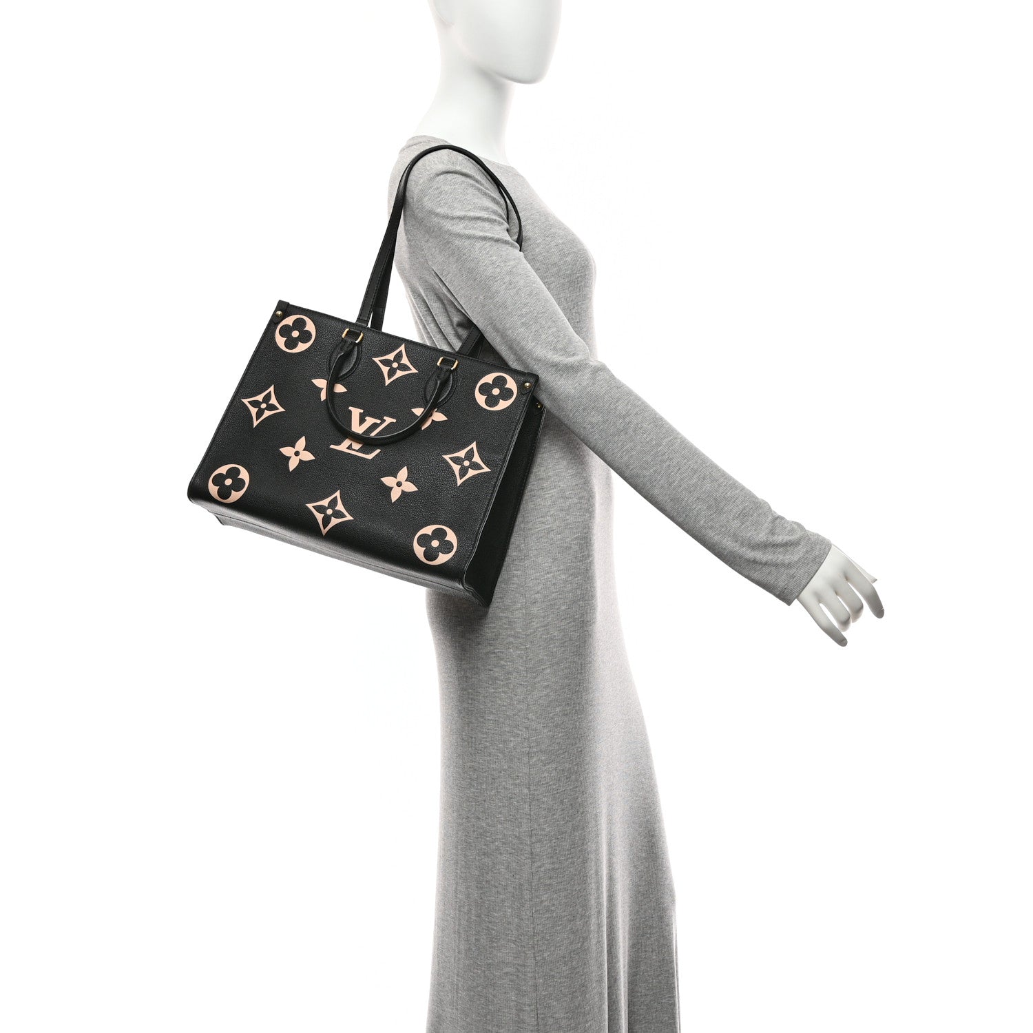 Louis Vuitton Empreinte Monogram Giant Onthego MM Black Beige