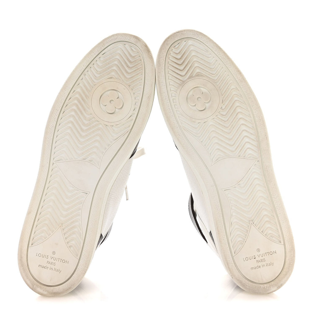 Louis Vuitton Grained Calfskin Monogram Boombox Sneaker Boots 39 White