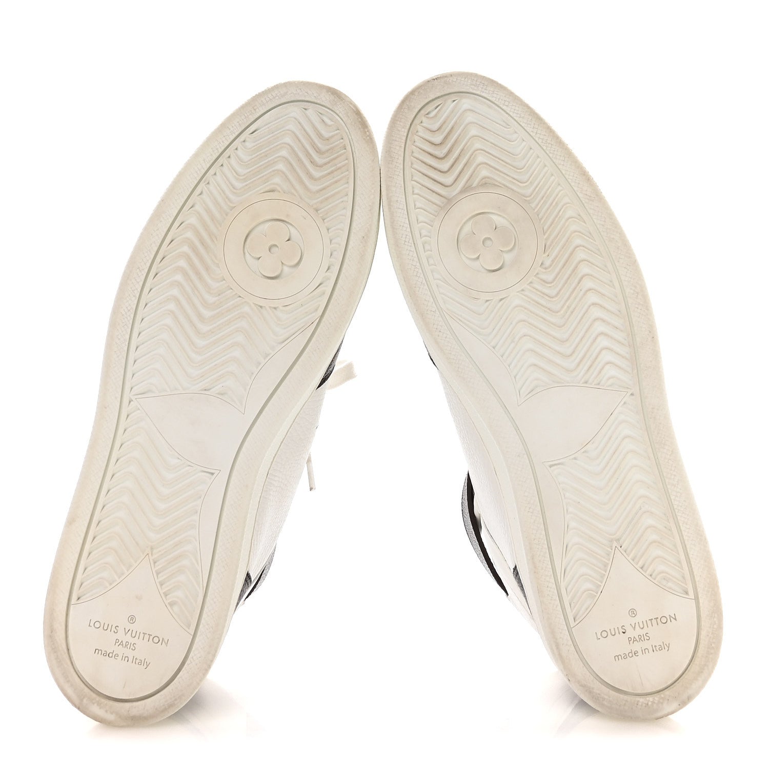 Louis Vuitton Grained Calfskin Monogram Boombox Sneaker Boots 39 White