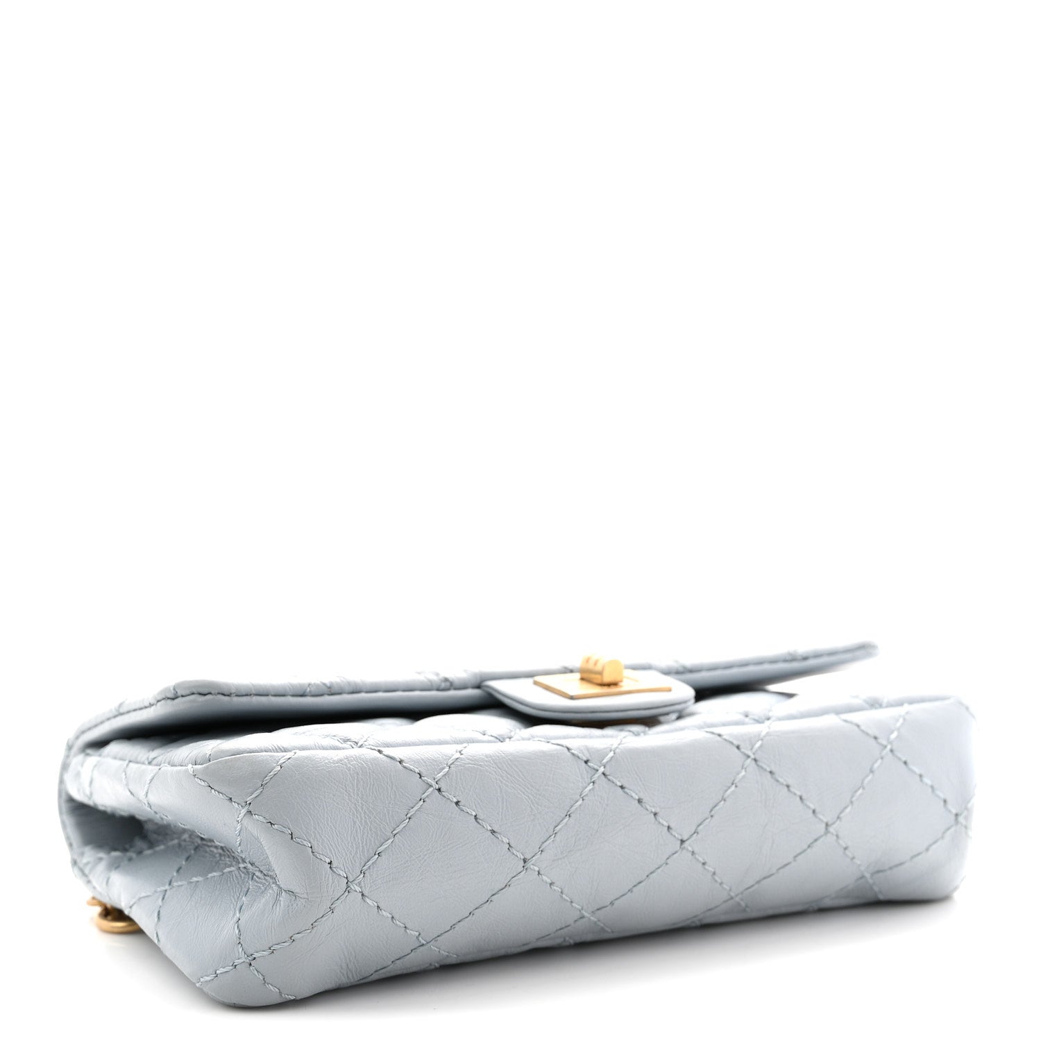Chanel Aged Calfskin Quilted 2.55 Reissue Chain Waist Bag Light Blue