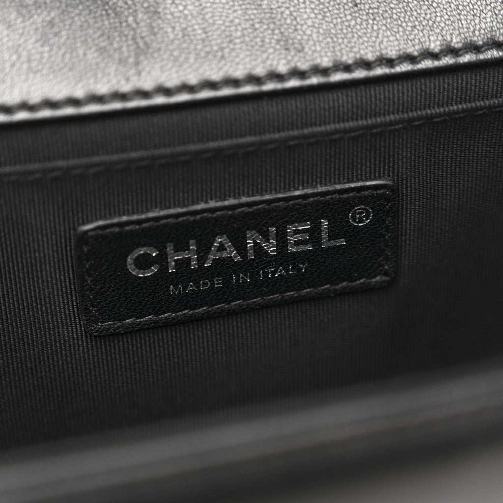 Chanel Lambskin Quilted Medium Boy Flap Black