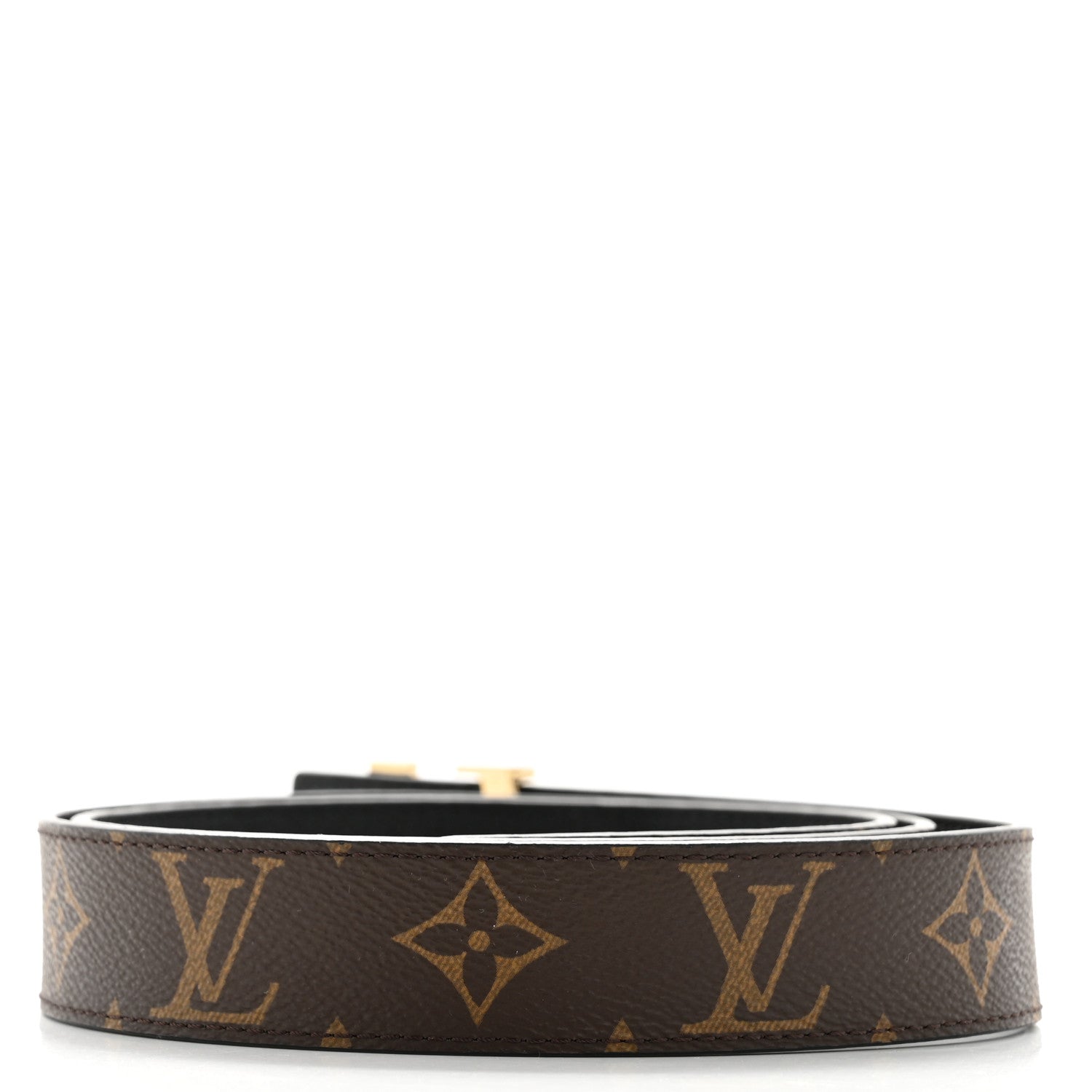 Louis Vuitton Calfskin Monogram 30mm LV Initiales Reversible Belt 100 40 Black