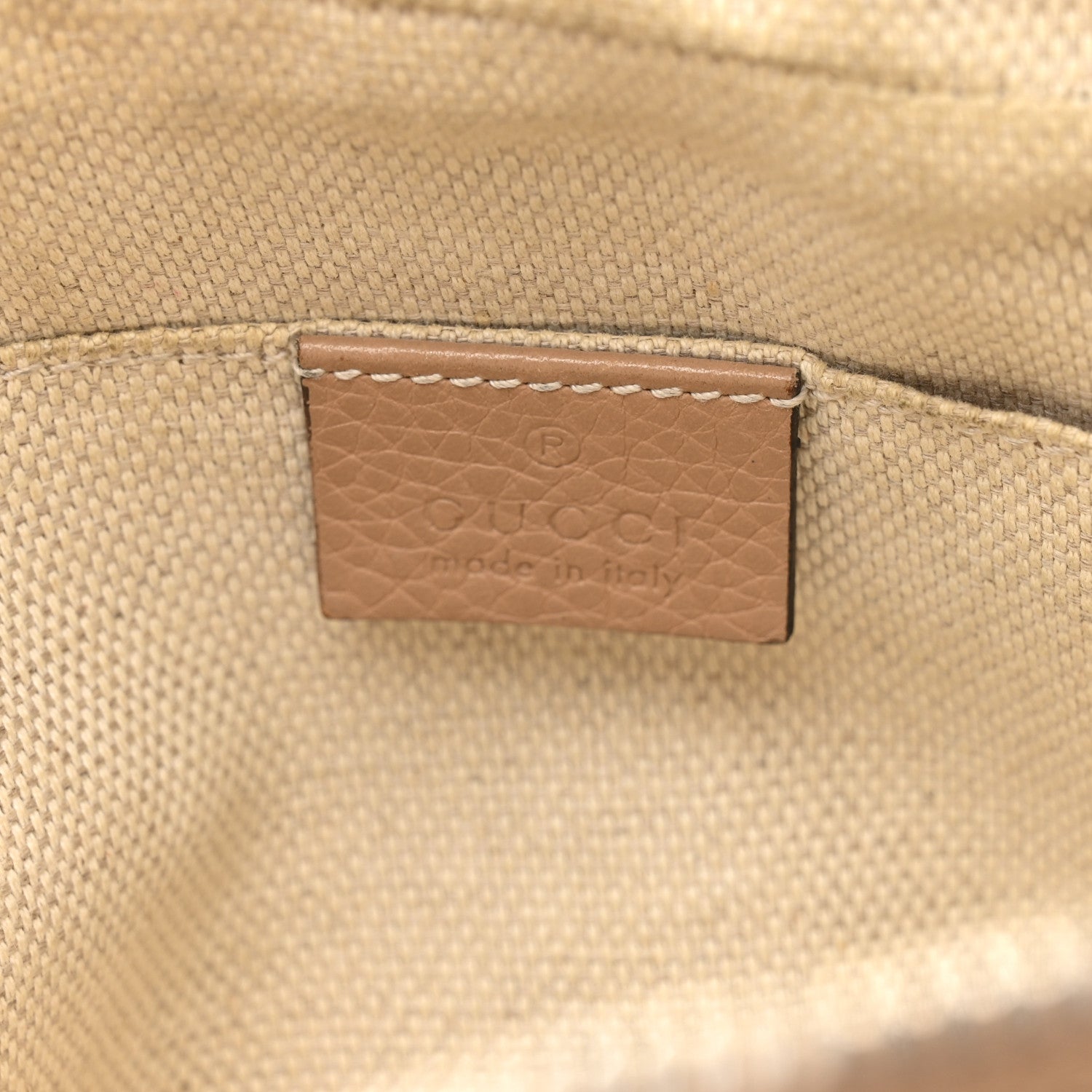 Gucci Pebbled Calfskin Small Soho Disco Bag Rose Beige