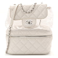 Chanel Crumpled Calfskin PVC Quilted Flap White