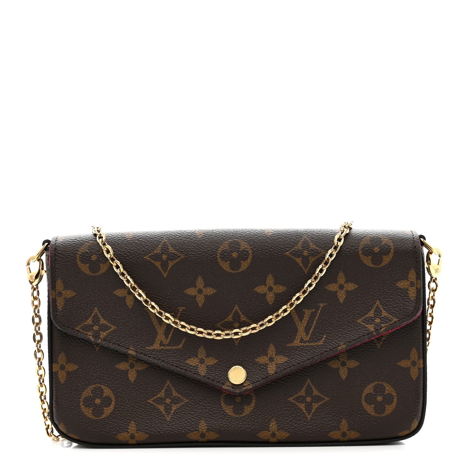 Louis Vuitton Monogram Pochette Felicie Chain Wallet Fuchsia