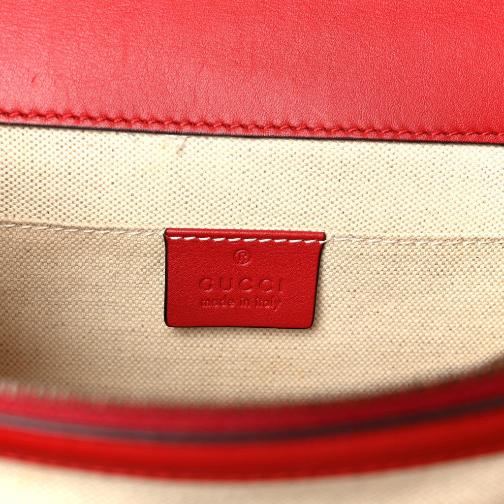Gucci Calfskin Bamboo Web Medium Dionysus Top Handle Bag Red White Blue