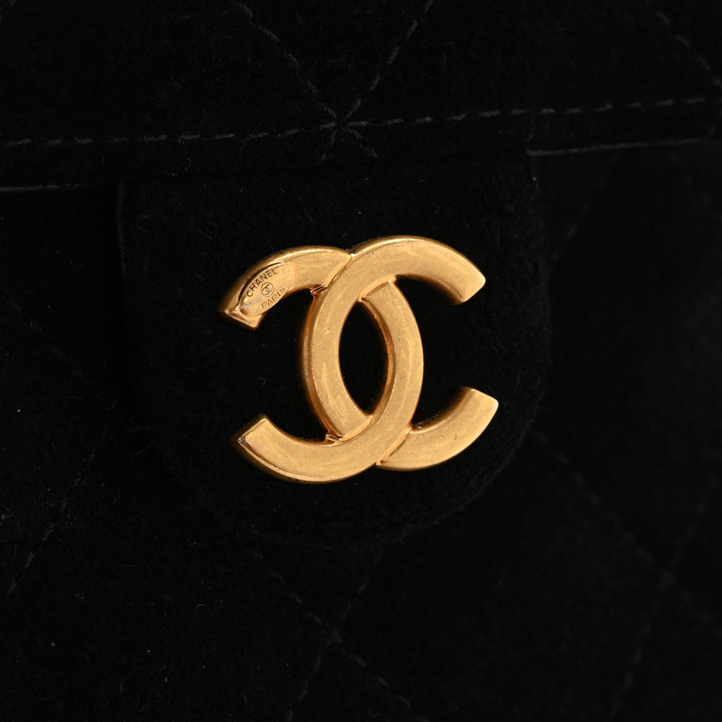 Chanel Suede Quilted Medium Chanel 25 Handbag Black