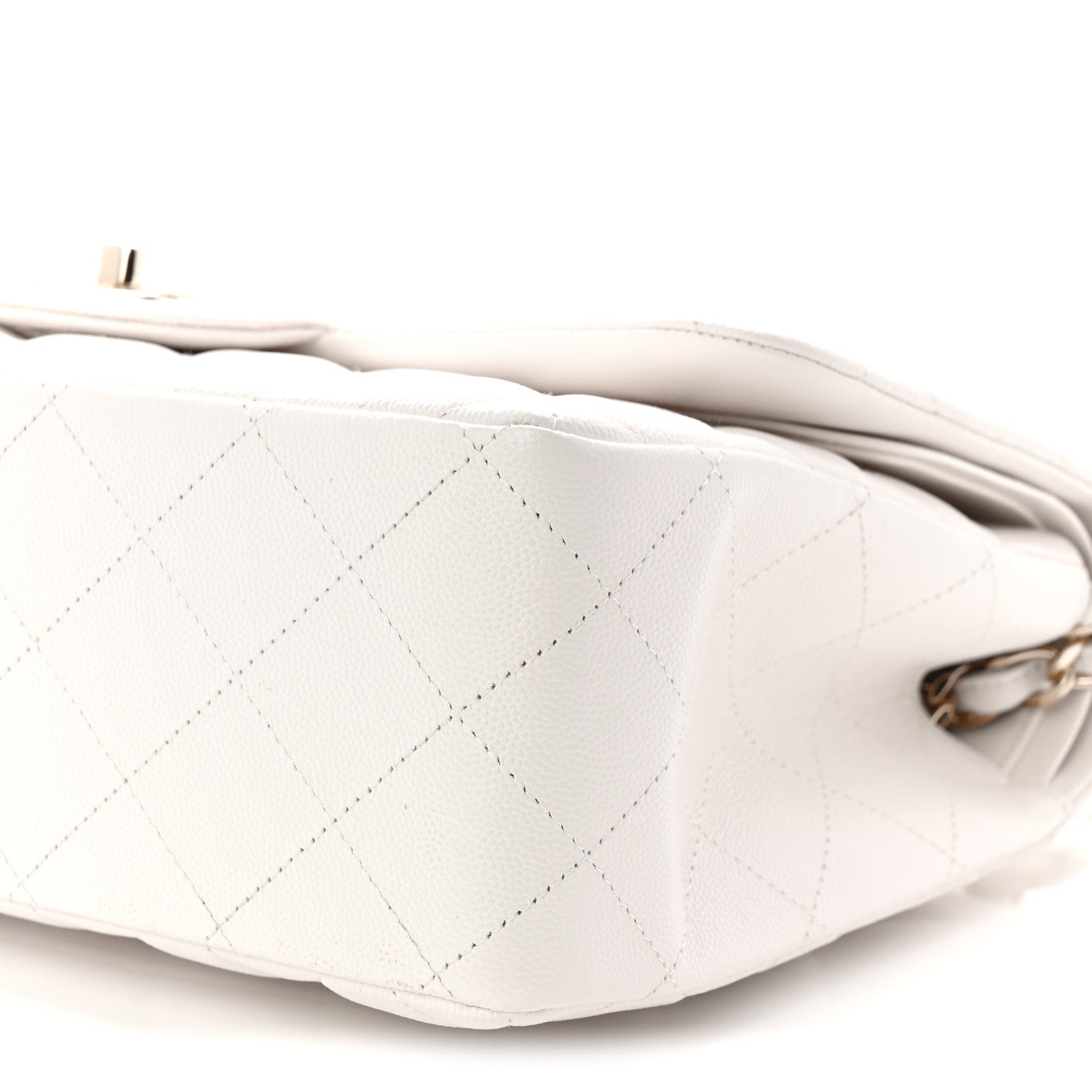 Chanel Caviar Quilted Jumbo Double Flap White