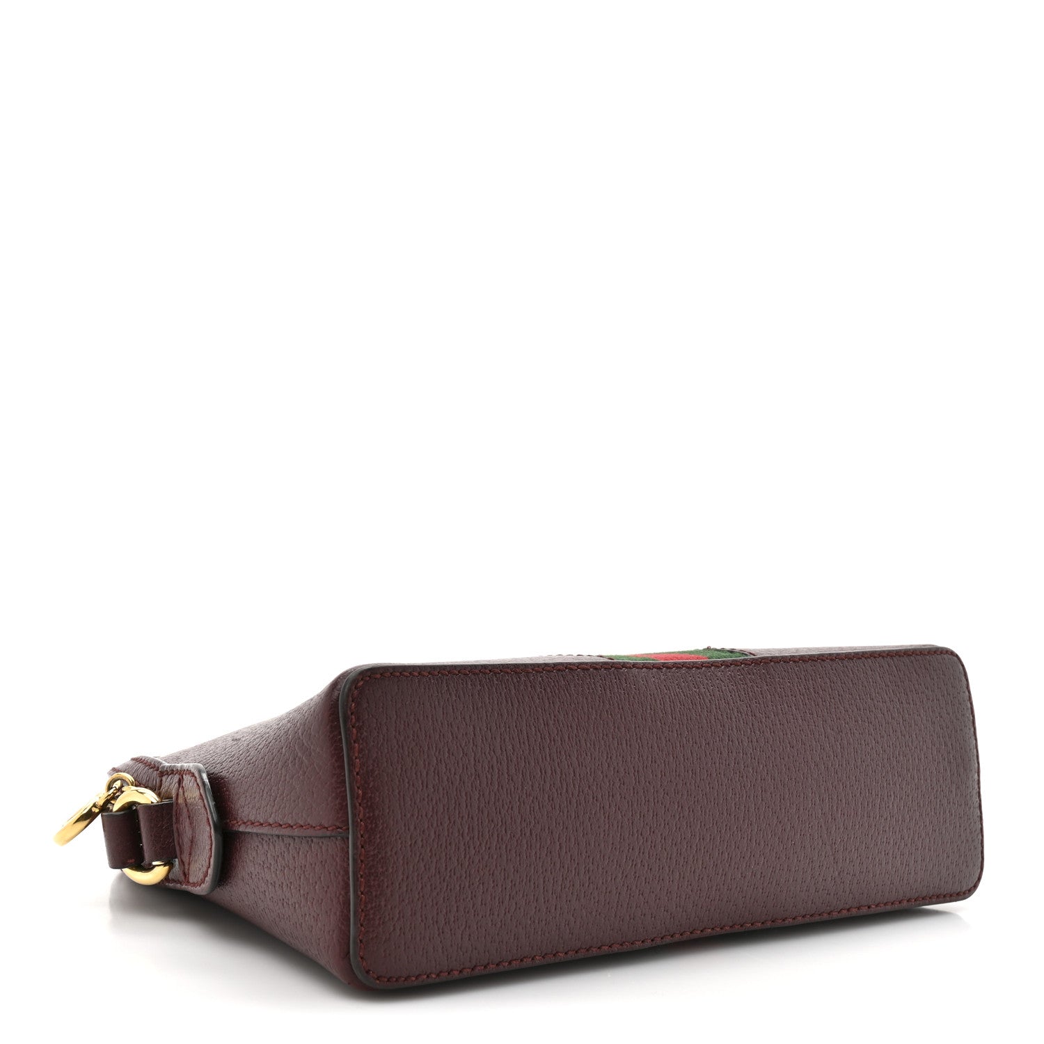 Gucci Textured Dollar Calfskin Web Small Ophidia Dome Shoulder Bag Burgundy